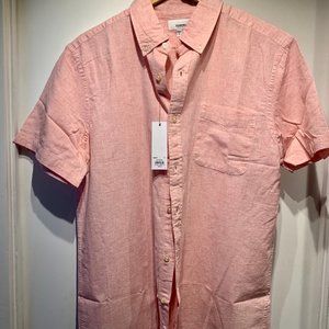 Salmon Short Sleeve Linen Shirt NWT